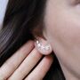 Sterling Silver Curved Flower Ear Climbers, thumbnail 1 of 6