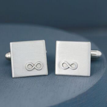 Personalised Sterling Silver Infinity Symbol Cufflinks, 10 of 11