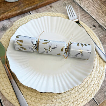 Mistletoe Mini Christmas Crackers Set Of Eight, 5 of 5