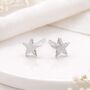Sterling Silver Textured Star Stud Earrings – 8mm, thumbnail 4 of 11