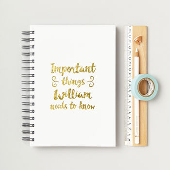 'Important Things' Secret Messages Foiled Notebook, 12 of 12