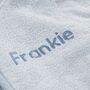 Personalised Blue Hooded Towelling Robe, thumbnail 2 of 5
