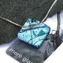 Turquoise Diamond Shaped Fused Glass Necklace, thumbnail 6 of 12