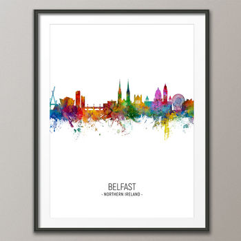 Belfast Skyline Portrait Print And Box Canvas, 3 of 5