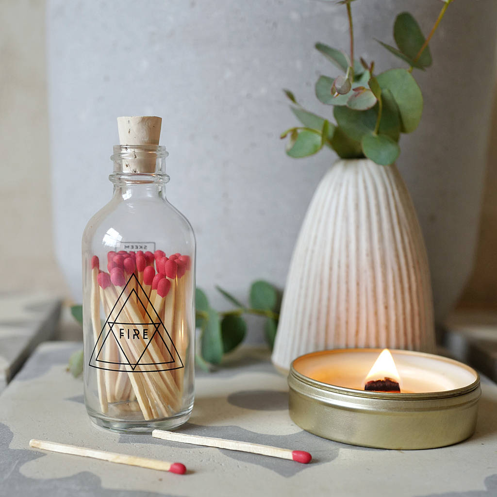 Apothecary Mini Glass Bottle With Matches By Lilac Coast