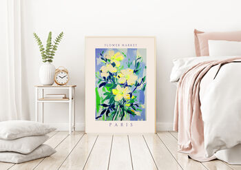 Flower Market Paris Botanical Art Print, 3 of 3