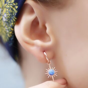 Blue Opal Northern Star Set In Sterling Silver, 3 of 10