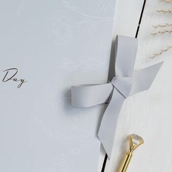 Personalised Large Floral Grey Wedding Day Scrapbook, 2 of 7