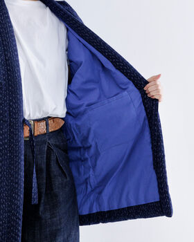 Japanese Padded Cotton Kimono Jacket Size X Large Navy, 5 of 8