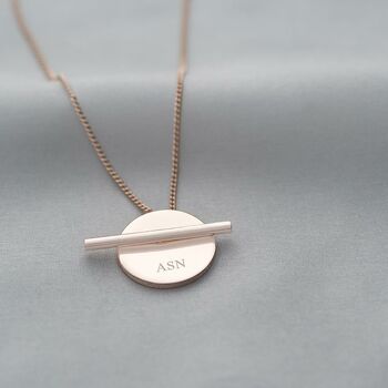 Martha Personalised Disc And Bar Necklace, 5 of 12