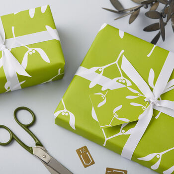 Mistletoe Christmas Wrapping Paper Set, 2 of 6
