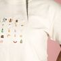 Unisex Hand Embroidered Natural Cafe Tshirt, thumbnail 3 of 12