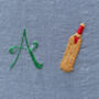 Personalised Hand Embroidered Initial Linen Napkin, thumbnail 7 of 10