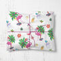 Christmas Flamingo Gift Wrapping Paper Roll Or Folded, thumbnail 2 of 3