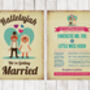 Personalised Fox Retro Vintage Themed Wedding Invitation, thumbnail 2 of 5