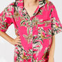 Giraffe And Leopard Print 100% Cotton Ladies Pyjama Short Set In Pink, thumbnail 7 of 10