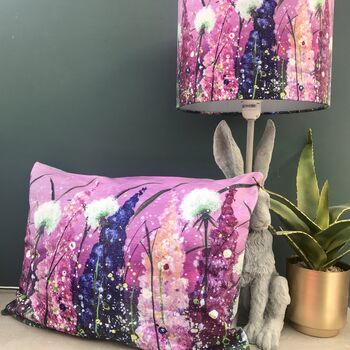 Pink Delphiniums Handmade Artist Lampshades, 4 of 6