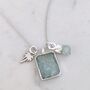 'The Trio' Aquamarine Sterling Silver Necklace, thumbnail 3 of 8