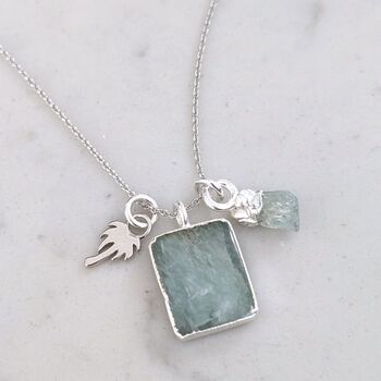 'The Trio' Aquamarine Sterling Silver Necklace, 3 of 8