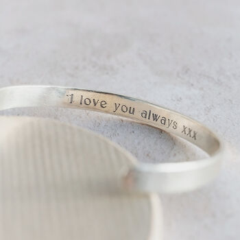 Sterling Silver Personalised Unisex Cuff, 3 of 6
