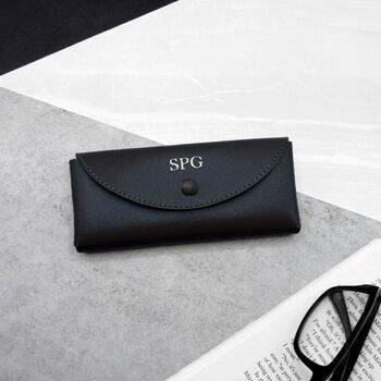 Handmade Personalised Leather Rounded Glasses Case, 2 of 9