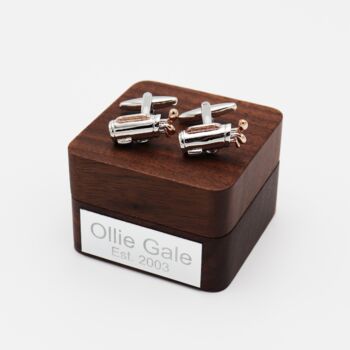 Personalised Two Tone Golf Bag Cufflinks, 3 of 4