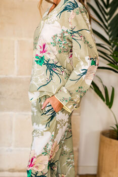 Indian Cotton Tropical Print Pyjama Set, 4 of 4