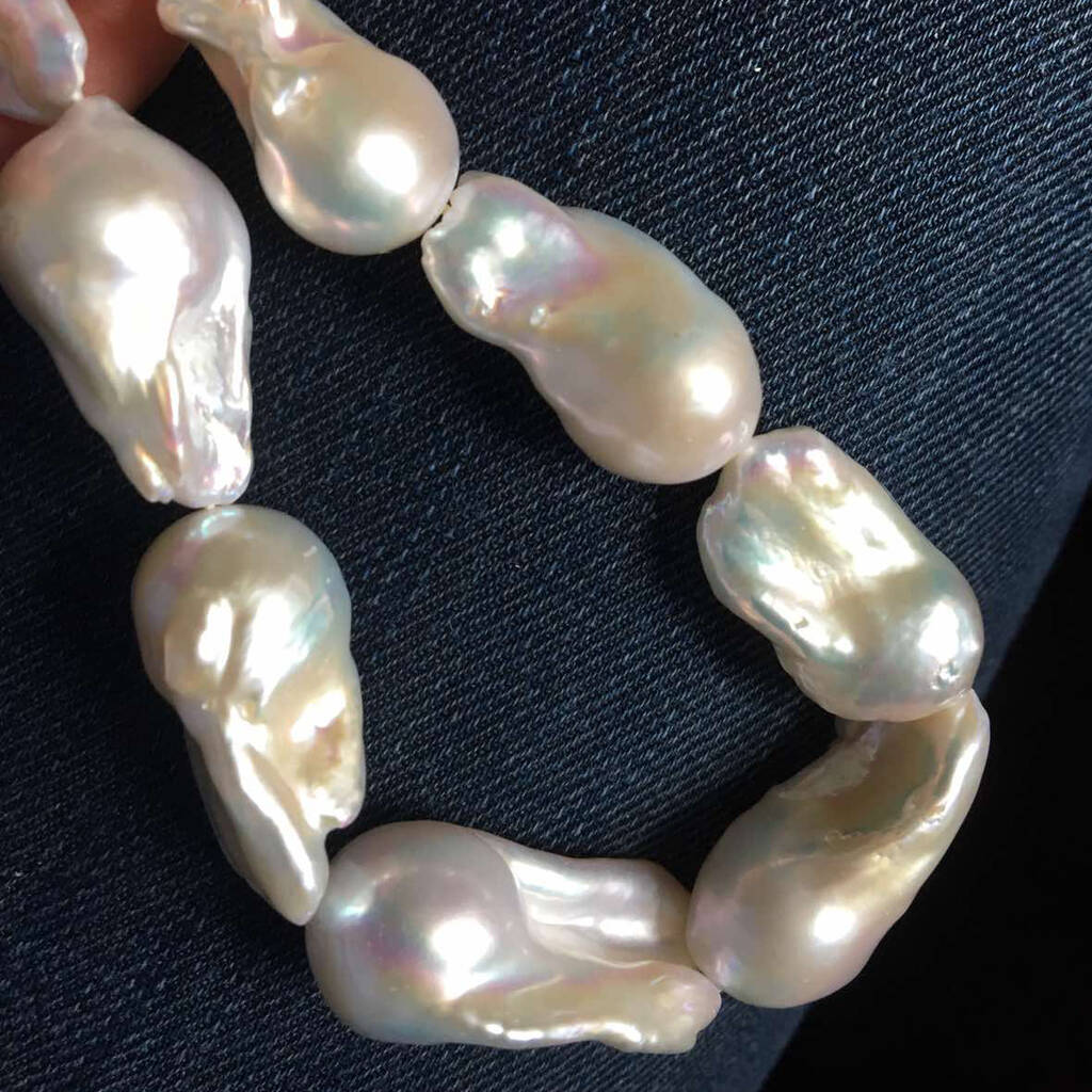 Multi Color 15- 17mm Natural Baroque Pearl Necklace - Borneo Pearls
