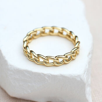 18ct Gold Plated Or Sterling Silver Chain Ring, 4 of 6