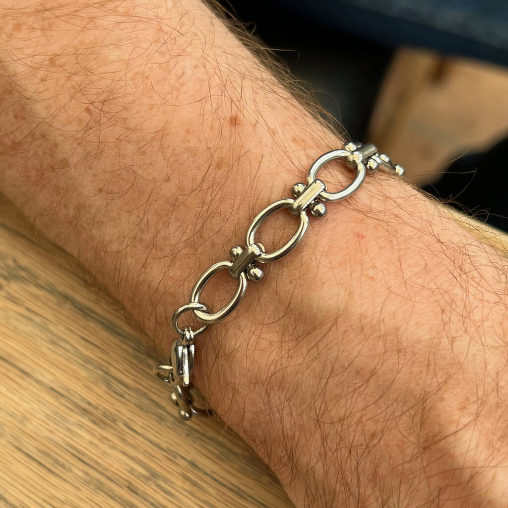 Mens chunky store stainless steel bracelets