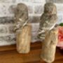 Hand Carved Wooden Owl Figurine Woodland Home Decor Ornament Figurine Gift, thumbnail 7 of 8