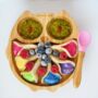 Bamboo Owl Plate With Suction Pink, thumbnail 3 of 4