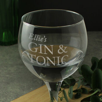 Personalised Gin And Tonic Balloon Glass, 3 of 9