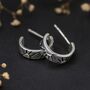 Sterling Silver Sunbeam Half Hoop Stud Earrings, thumbnail 4 of 8