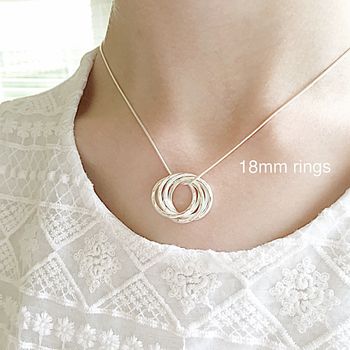 Five Interlinked Rings Silver Necklace, 6 of 12