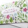 ‘Will You Be My Bridesmaid?’ Floral Watercolour Card, thumbnail 3 of 3