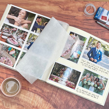 Large Linen Wedding Album With Minimalist Font, 2 of 12