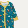 Organic Cotton Baby Zip Up Romper With Space Print, thumbnail 2 of 2