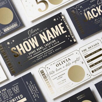 Personalised Gold Foil Concert Ticket, 8 of 8
