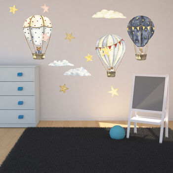 Bears In Hot Air Balloons Wall Sticker Set, 4 of 5
