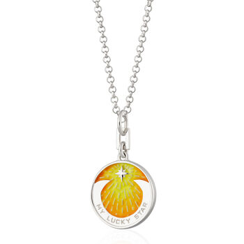 My Lucky Star Yellow Enamel Coin Necklace, 10 of 10