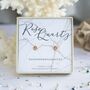 Yellow Gold Vermeil October Birthstone Earrings Rose Quartz, thumbnail 1 of 4