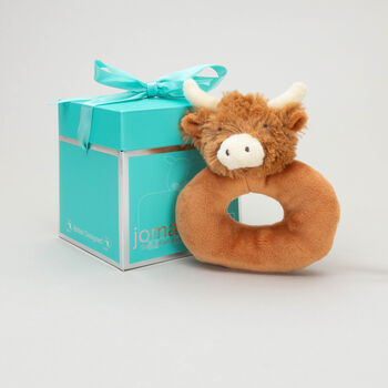 Longhorn Highland Cow Baby Rattle, Boxed, 3 of 8