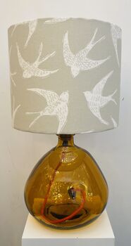 Orange 29cm Recycled Handmade Glass Table Lamp, 7 of 8