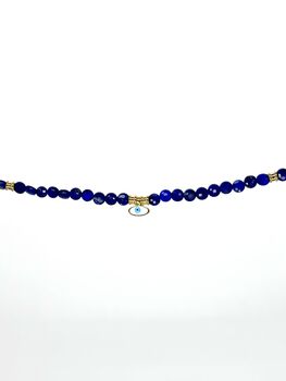 Blue Lapis Lazuli Necklace With Evil Eye Charm, 3 of 5