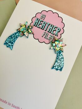 Shooting Star Glitter Resin Earrings, 2 of 5