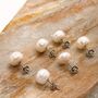 Natural Pearl Stud Earring Sterling Silver, thumbnail 2 of 5