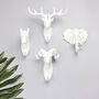 G Decor Ornamental White Animal Heads Resin Wall Hook, thumbnail 2 of 8