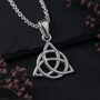 Mens Personalised Sterling Silver Celtic Triquetra Necklace, thumbnail 2 of 9