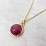 18ct Gold Vermeil Plated Round Ruby Necklace, thumbnail 1 of 4